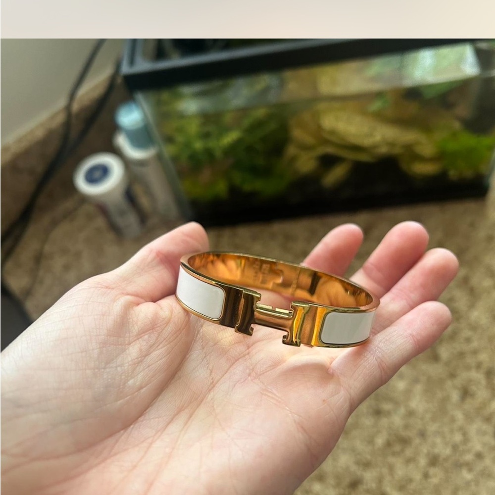 Hermes Gold and White bracelet - Picture 3 of 4